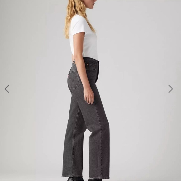 Levi's gray rib cage straight ankle super high rise button fly jeans Sz 16w Nwt - Picture 7 of 13